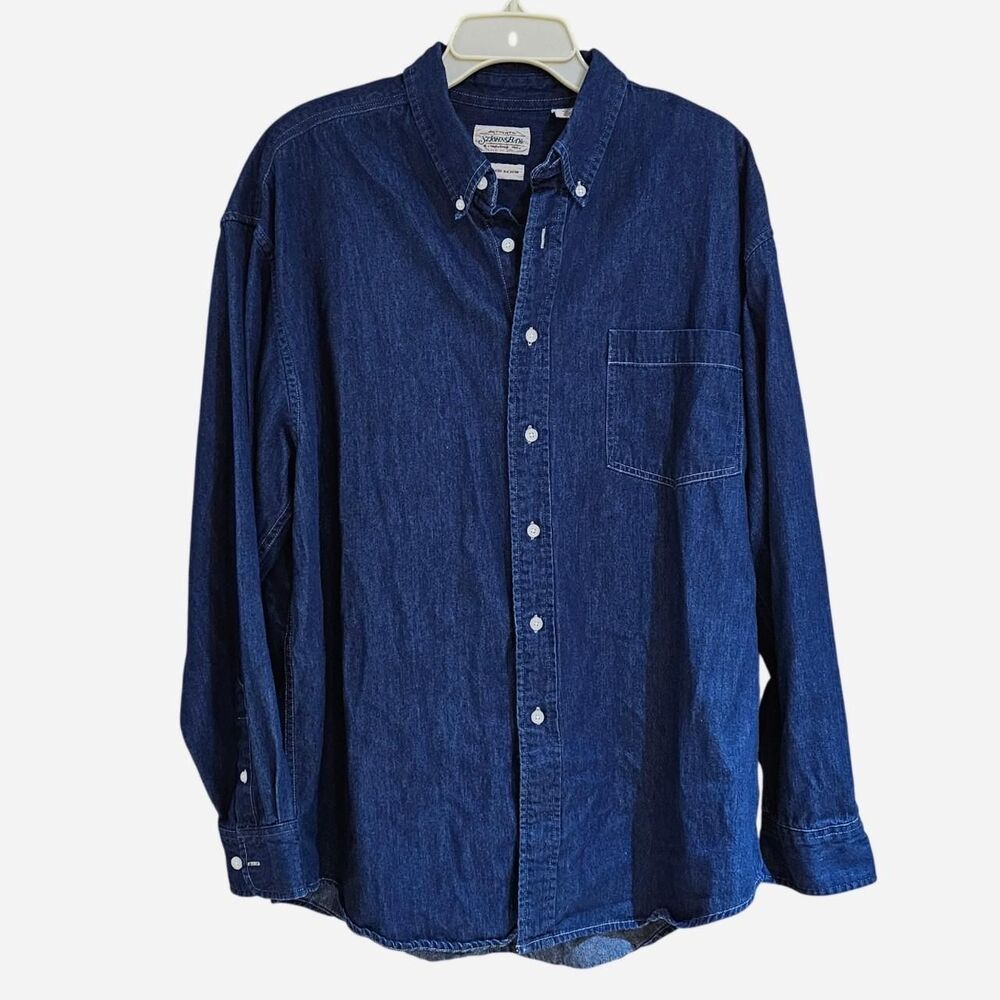 90s western boho denim button down shirt